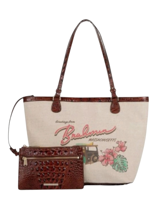 Brahmin Handbags - Brahmin Pecan Pipa Genuine Leather Tote Bag